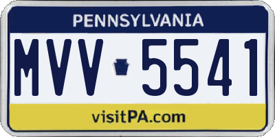 PA license plate MVV5541