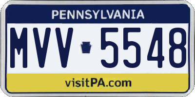 PA license plate MVV5548