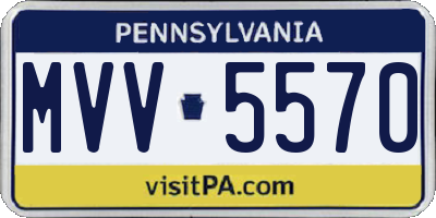 PA license plate MVV5570