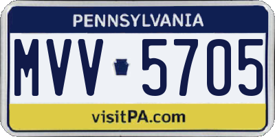 PA license plate MVV5705