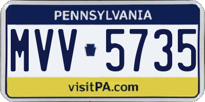 PA license plate MVV5735