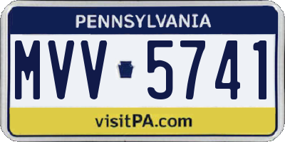 PA license plate MVV5741