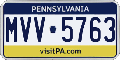 PA license plate MVV5763