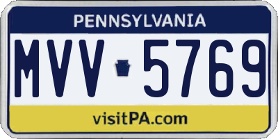 PA license plate MVV5769