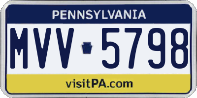PA license plate MVV5798