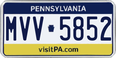 PA license plate MVV5852