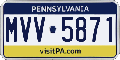 PA license plate MVV5871