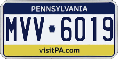 PA license plate MVV6019