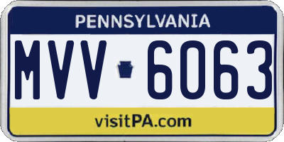 PA license plate MVV6063