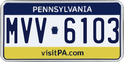 PA license plate MVV6103