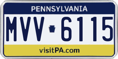 PA license plate MVV6115