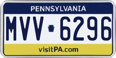 PA license plate MVV6296