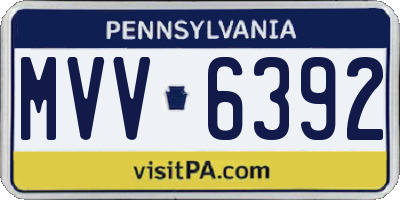 PA license plate MVV6392