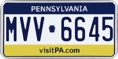 PA license plate MVV6645