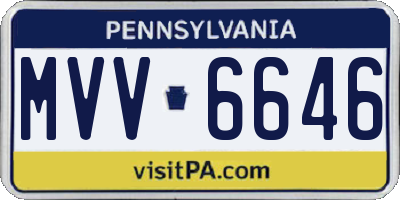 PA license plate MVV6646