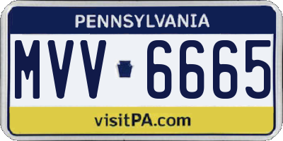 PA license plate MVV6665