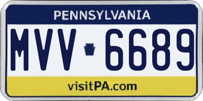 PA license plate MVV6689