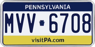 PA license plate MVV6708