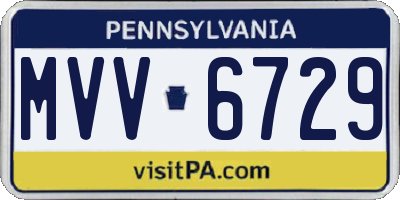 PA license plate MVV6729