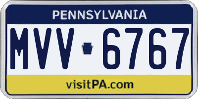 PA license plate MVV6767