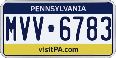 PA license plate MVV6783