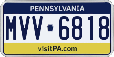 PA license plate MVV6818