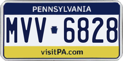 PA license plate MVV6828