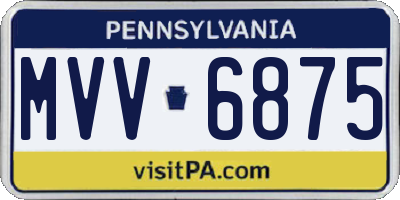 PA license plate MVV6875