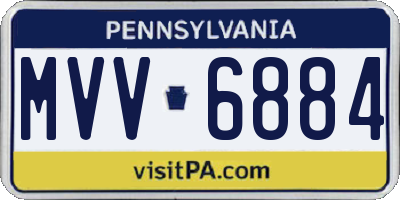 PA license plate MVV6884