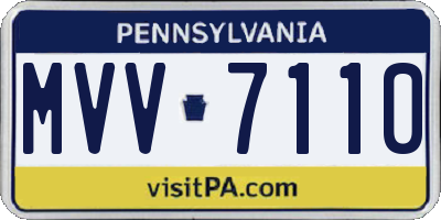 PA license plate MVV7110