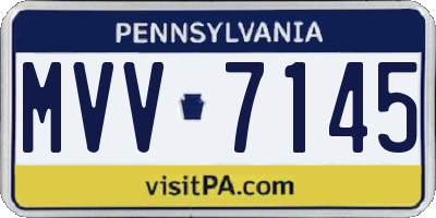 PA license plate MVV7145