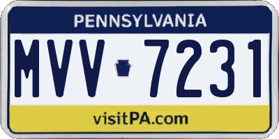 PA license plate MVV7231
