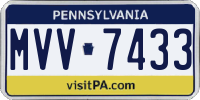 PA license plate MVV7433