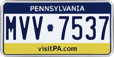 PA license plate MVV7537