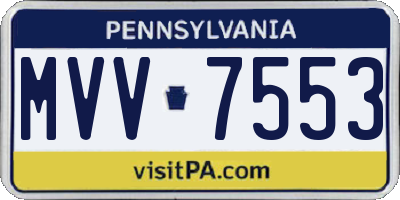PA license plate MVV7553