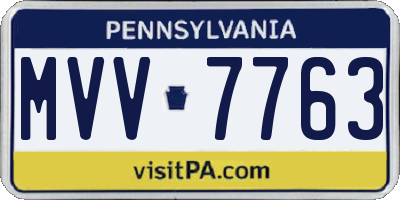 PA license plate MVV7763