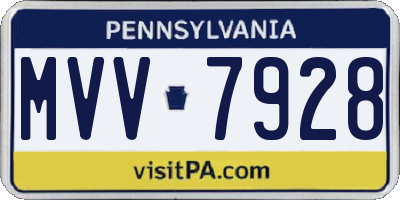PA license plate MVV7928