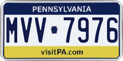 PA license plate MVV7976