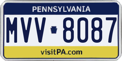 PA license plate MVV8087