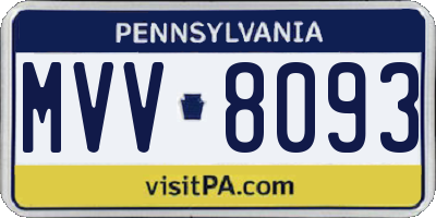 PA license plate MVV8093