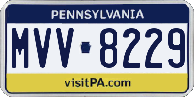 PA license plate MVV8229