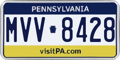 PA license plate MVV8428