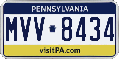 PA license plate MVV8434