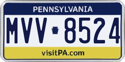 PA license plate MVV8524