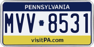 PA license plate MVV8531