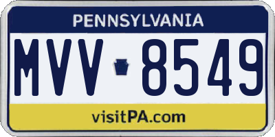 PA license plate MVV8549