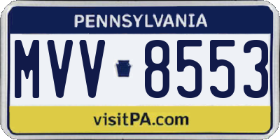 PA license plate MVV8553