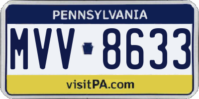 PA license plate MVV8633