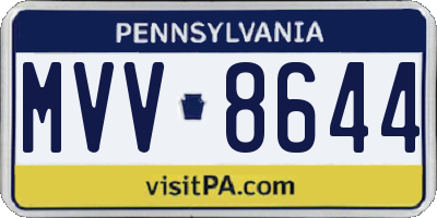 PA license plate MVV8644