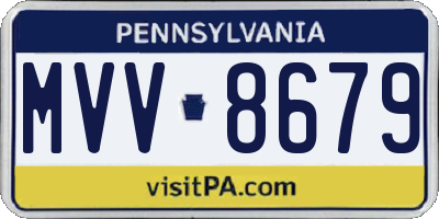 PA license plate MVV8679